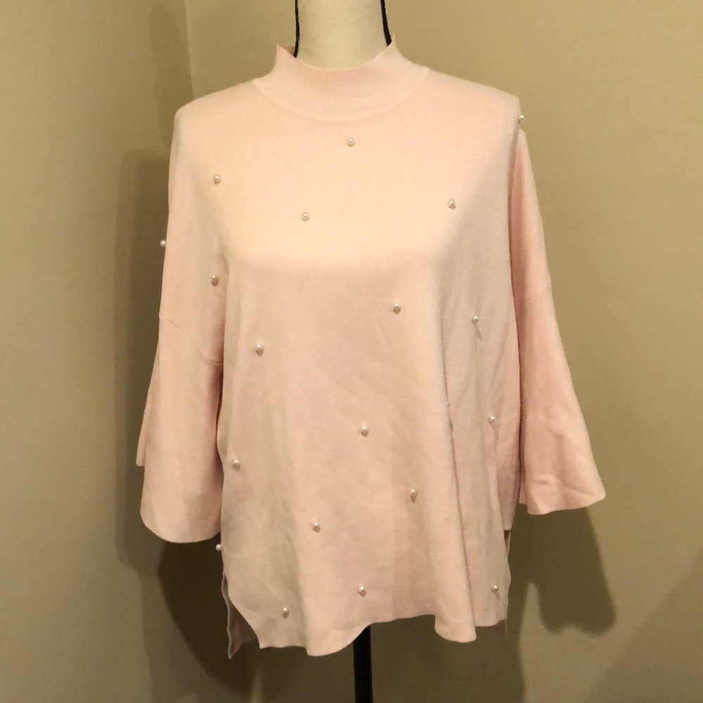 Embellished sweater with pearls